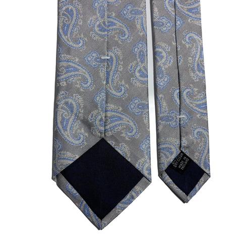Light Gray Paisley Jacquard Silk Tie