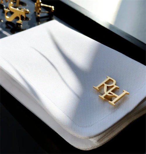 Handmade Frosted Personalized Name Cufflinks – Custom Initial Letter