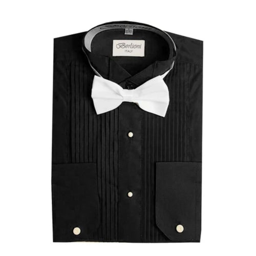 Insta Slim Tuxedo Shirt with Bow Tie – Wingtip Collar Style 155485