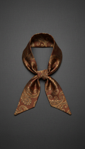 Tobacco Paisley Silk Ascot Scarf