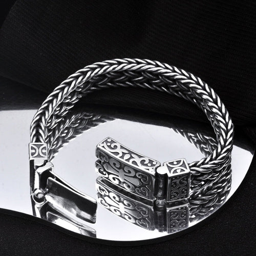 Antique Wide Braided Bracelet Men's Thick Tide Brand Generous Ring