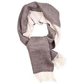 Alpaca wool grey-white double sided scarf