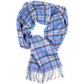 Great Natural Alpaca 100% baby alpaca scarf checkered blue