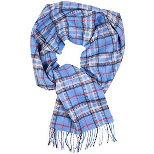 Great Natural Alpaca 100% baby alpaca scarf checkered blue