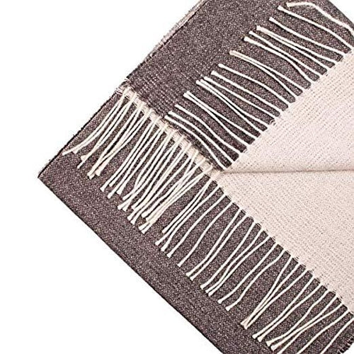 Alpaca wool grey-white double sided scarf