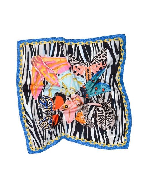 Dee X Ashley Longshore Blue Zebra Silk Scarf
