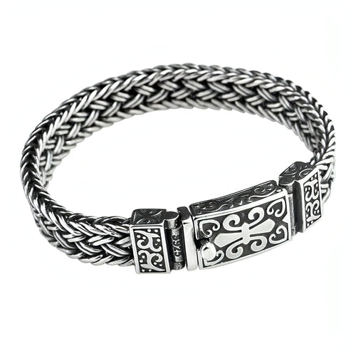 Antique Wide Braided Bracelet Men's Thick Tide Brand Generous Ring