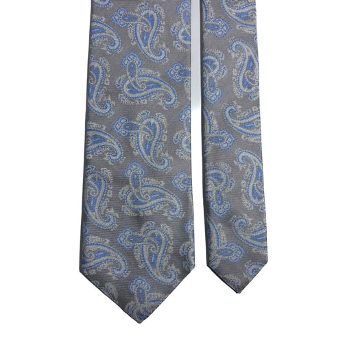 Light Gray Paisley Jacquard Silk Tie