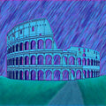 Colosseum Blue Pocket Square