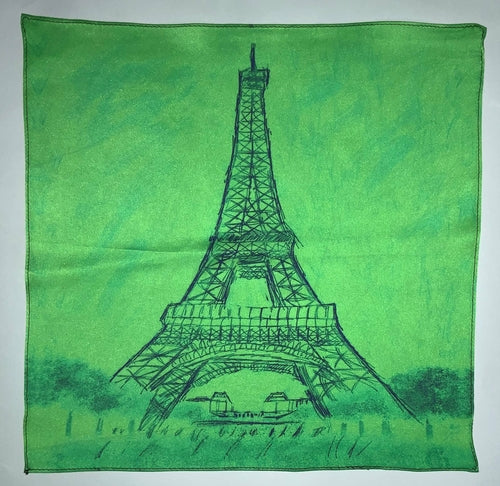 Paris Eiffel Tower Mint Pocket Square