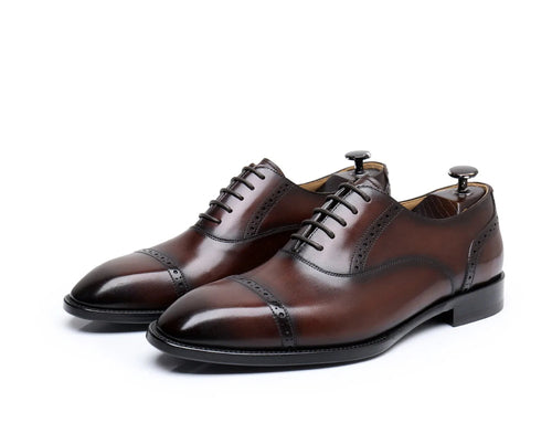 Summer New Men's Leather Shoes - Business Formal, Three-Joint