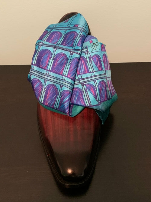 Colosseum Blue Pocket Square