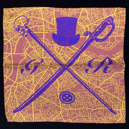 London Street Map Gold Pocket Square