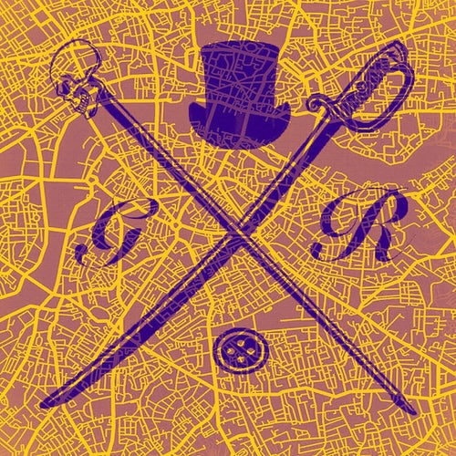 London Street Map Gold Pocket Square