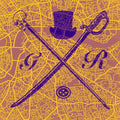 London Street Map Gold Pocket Square