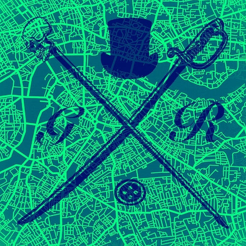 London Street Map Mint Pocket Square