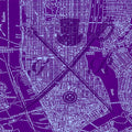 New York Street Map Purple Pocket Square