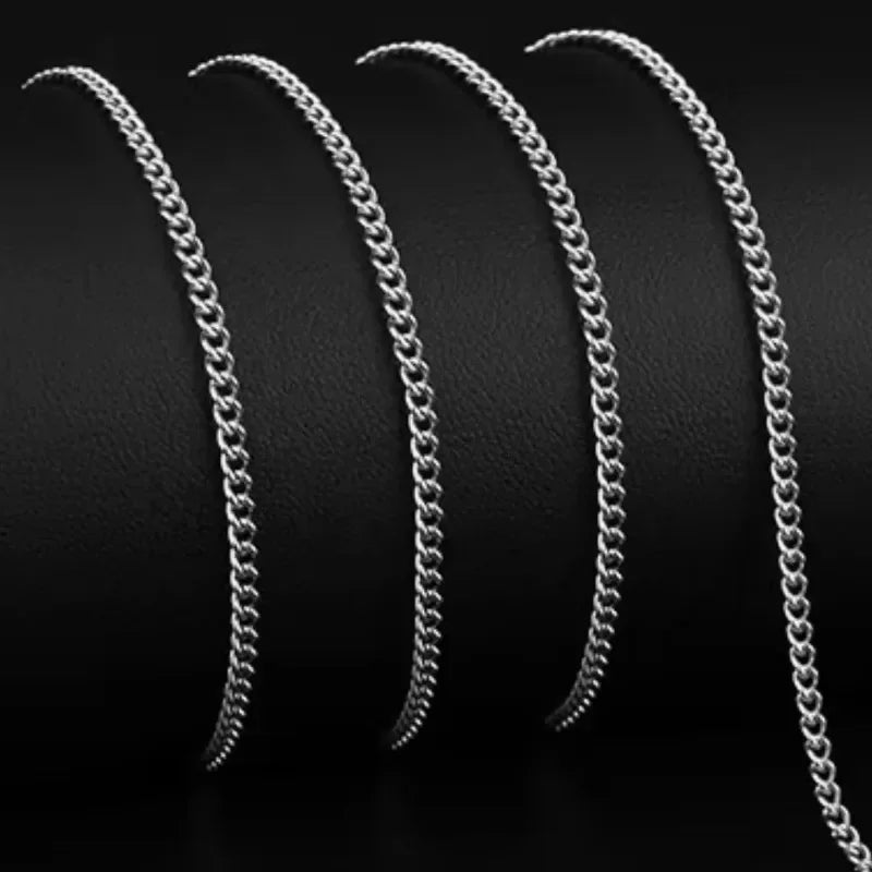 3mm Stainless Steel Cuban Chain Necklace For Men