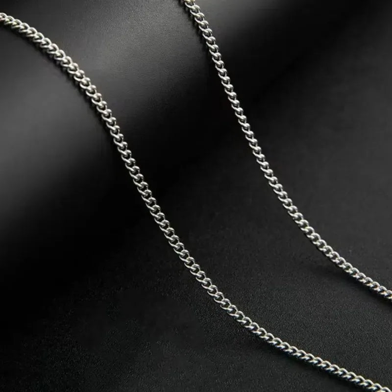 3mm Stainless Steel Cuban Chain Necklace For Men