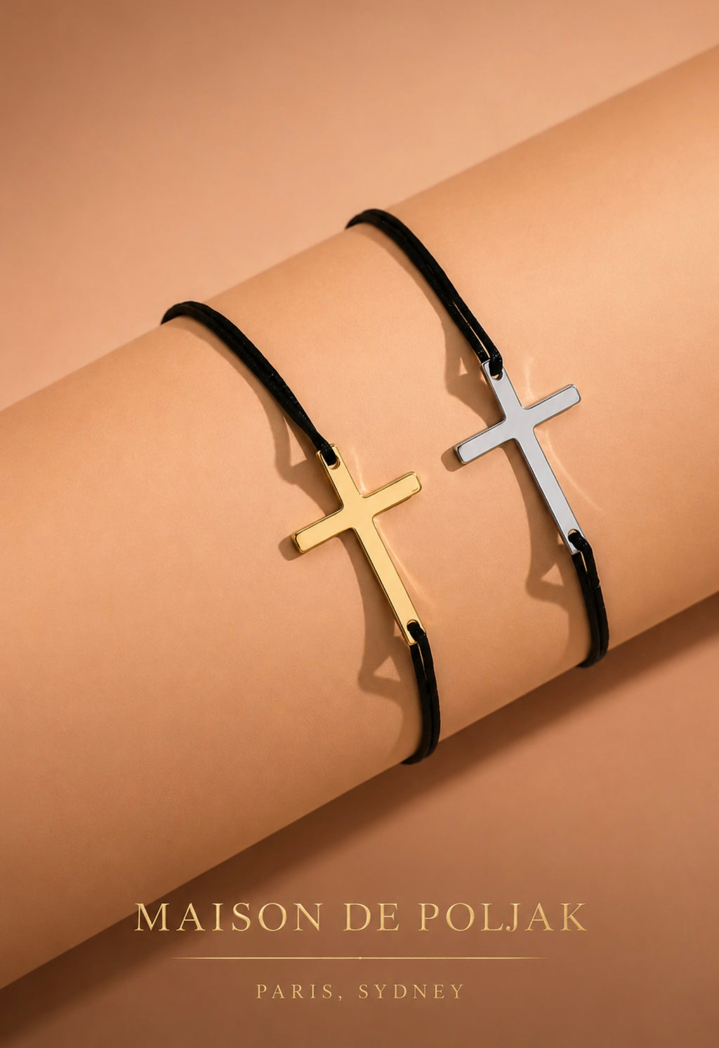 Christian Cross Couple Bracelet Set | His & Hers Adjustable Cord Bracelet