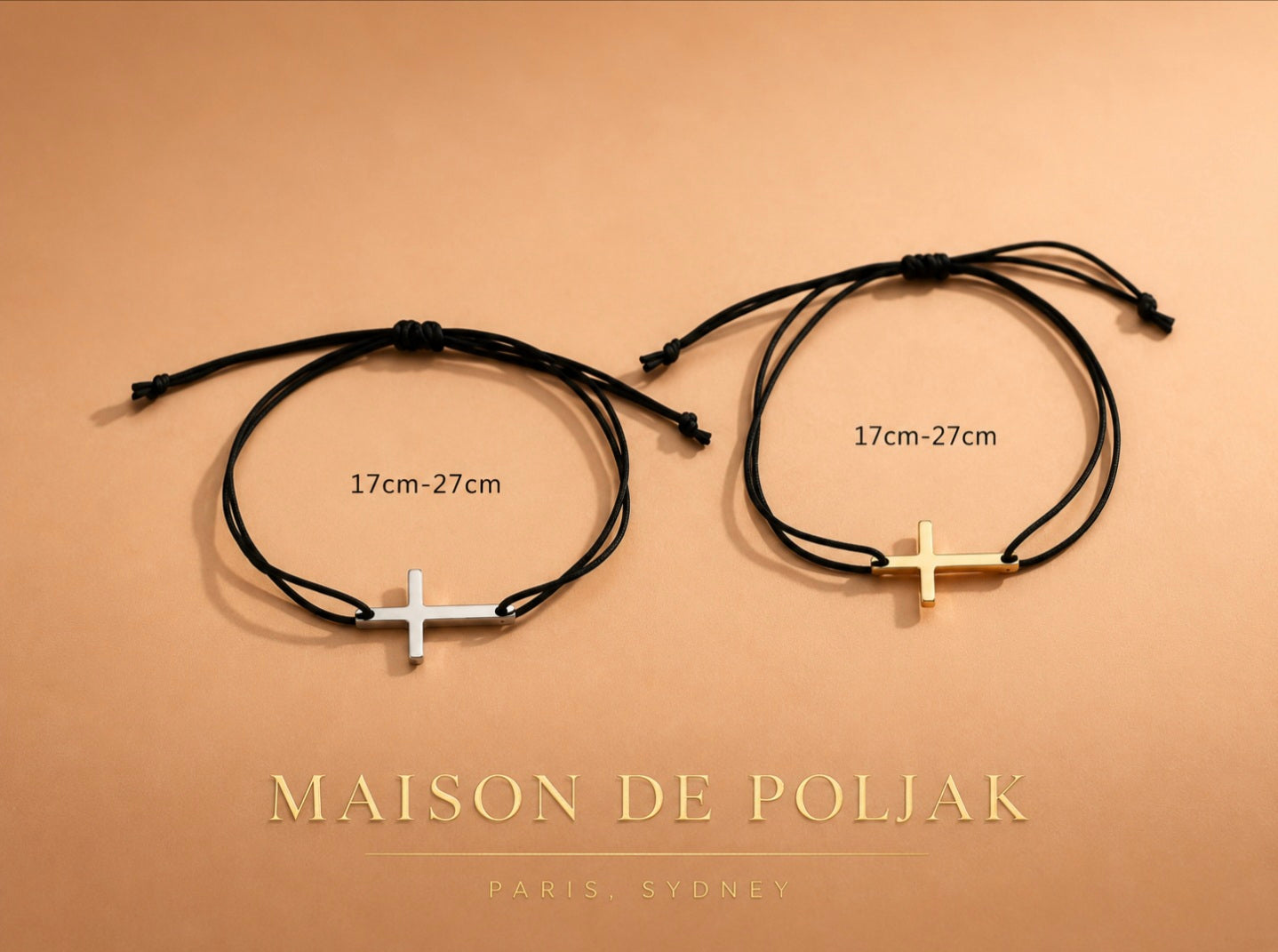 Christian Cross Couple Bracelet Set | His & Hers Adjustable Cord Bracelet