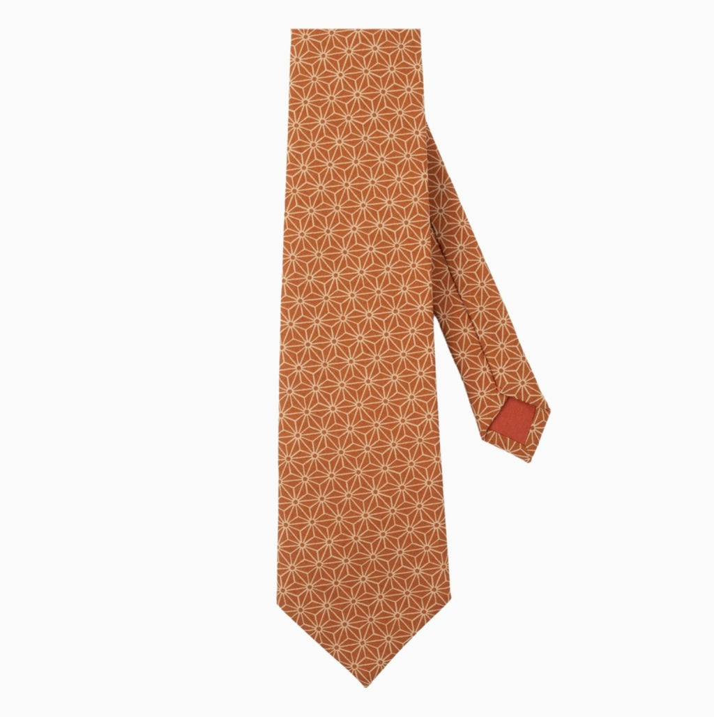 Terracotta Asanoha Japanese Tie