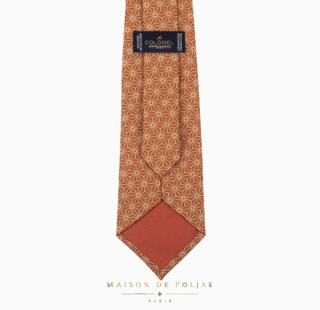 Terracotta Asanoha Japanese Tie