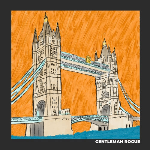 London Tower Bridge Black Pocket Square