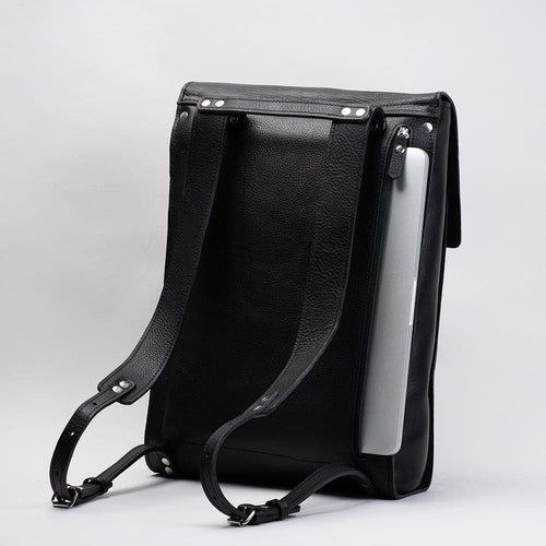 Leather laptop backpack - The Minimalist (Camel)