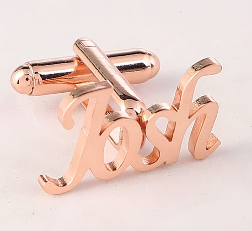 Handmade Frosted Personalized Name Cufflinks – Custom Initial Letter