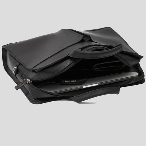 Leather Laptop Bag (Black)