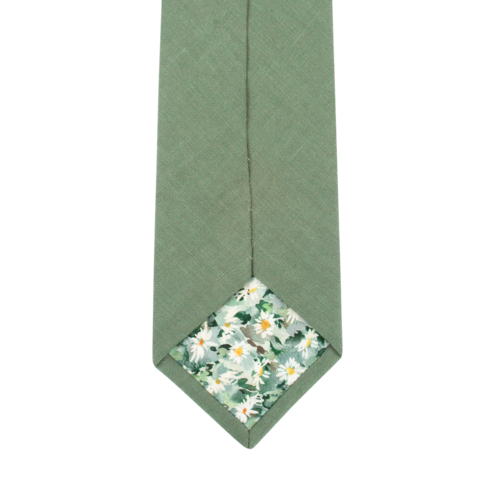 Clay Green Linen Tie
