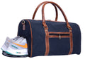 Canvas Genuine Leather Large Duffel Bag Overnight Weekender Bag