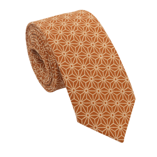 Terracotta Asanoha Japanese Tie