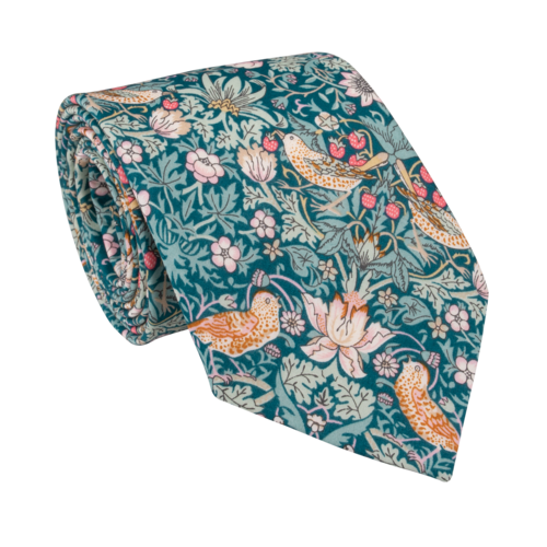 Emerald Strawberry Thief Liberty Tie