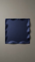 Navy Silk Pocket Square Hand-Rolled Edge