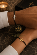 Christian Cross Couple Bracelet Set | His & Hers Adjustable Cord Bracelet