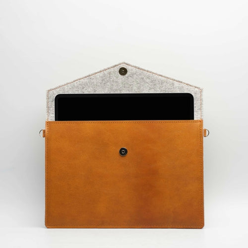 Leather Bag for MacBook with Adjustable Strap