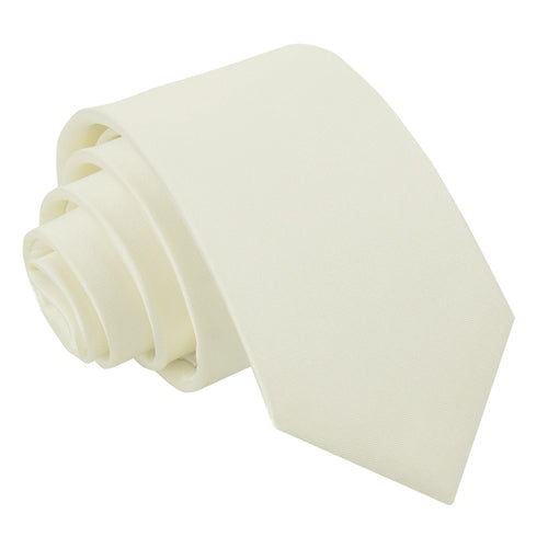 Plain Satin Classic Tie - Boys - Ivory
