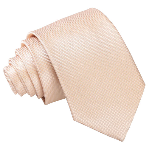 Solid Check Slim Tie - Champagne