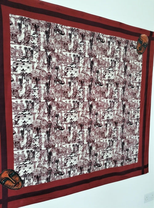BEAUTIFUL NOSTALGIA CREPE DE CHINE SCARF